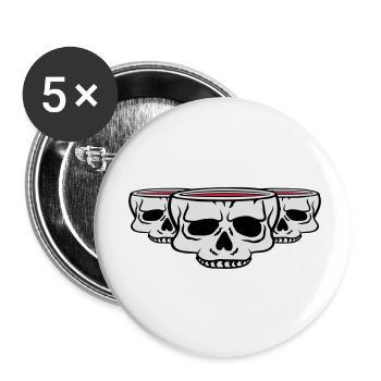 Crâne de la Coupe des Amis 3 - Lot de 5 petits badges (25 mm) - blanc - Devant