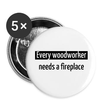 Funny Carpenter Job Union Carpenter - Buttons small 1''/25 mm (5-pack) - white - Front