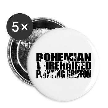 BOHEMIAN WIREHAIRED POINTING GRIFFON Hunting Wilsigns - Buttons small 1''/25 mm (5-pack) - white - Front
