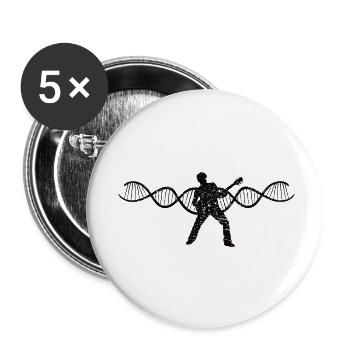 Gitarrist Gitarristin Band Musik Gitarre Musiker - Buttons klein 25 mm (5er Pack) - Weiß - Vorne