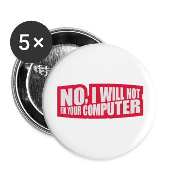 not fix your computer - Buttons small 1''/25 mm (5-pack) - white - Front