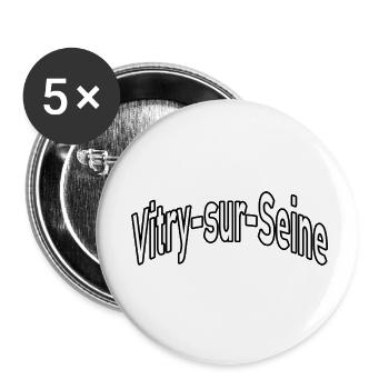 Vitry sur Seine - Buttons small 1''/25 mm (5-pack) - white - Front