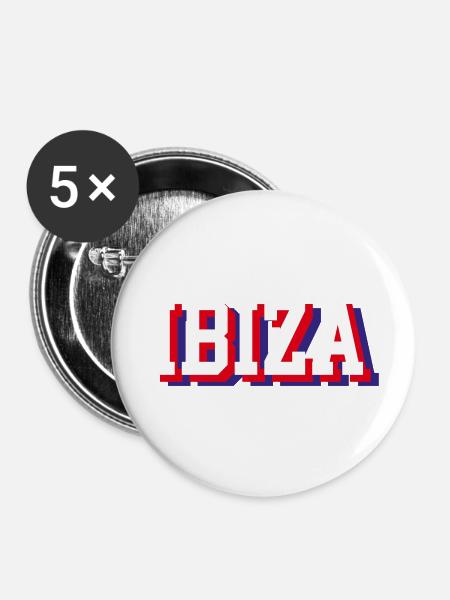 IBIZA - Buttons klein 25 mm (5er Pack) - Weiß