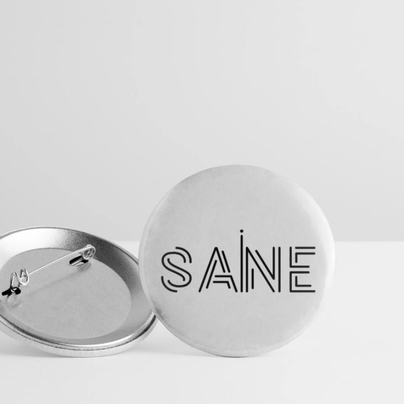 Conception de logo de texte « sain », texte imprimable, déclaration Lot de 5 petits badges (25 mm)