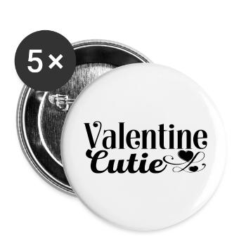 Valentine Cutie - Buttons small 1''/25 mm (5-pack) - white - Front