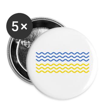 UKRAINE "ukrainian wave" Front slava ukraini - Buttons small 1''/25 mm (5-pack) - white - Front