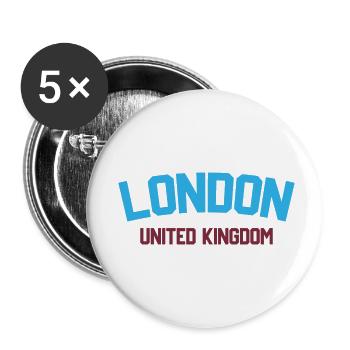 London United Kingdom - Buttons small 1''/25 mm (5-pack) - white - Front