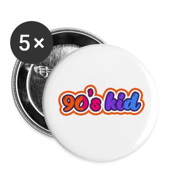 90's kid - Buttons klein 25 mm (5er Pack) - Weiß - Vorne