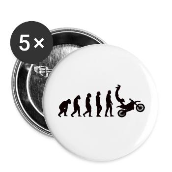 Motocycliste Motocross Cadeau Mobylette - Lot de 5 petits badges (25 mm) - blanc - Devant