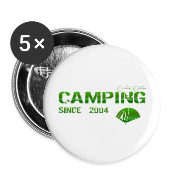 Camping 2004 Geschenk - Buttons klein 25 mm (5er Pack) - Weiß - Vorne