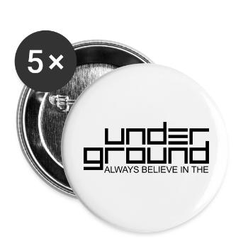 techno always believe in the underground gift - Buttons small 1''/25 mm (5-pack) - white - Front
