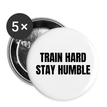 Hart Trainieren - Buttons klein 25 mm (5er Pack) - Weiß - Vorne