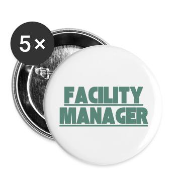 Facility Manager In-house technician Caretaker - Buttons small 1''/25 mm (5-pack) - white - Front