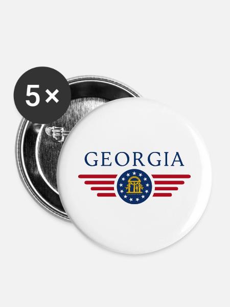 Georgia - Buttons klein 25 mm (5er Pack) - Weiß