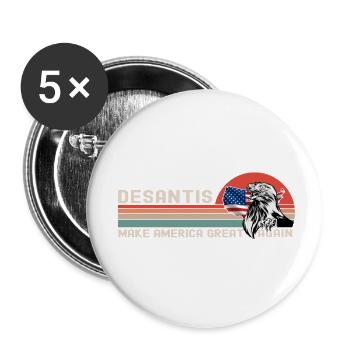 Ron DeSantis 2024 - Make America Florida, USA - Buttons klein 25 mm (5er Pack) - Weiß - Vorne