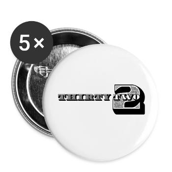 32e anniversaire Idées cadeaux pour lui Chemise homme - Lot de 5 petits badges (25 mm) - blanc - Devant