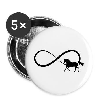 J’aime mon cheval Sport équestre Amour du cheval - Lot de 5 petits badges (25 mm) - blanc - Devant