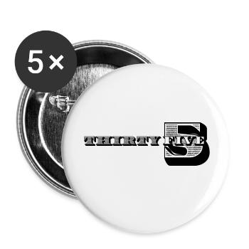 35e anniversaire Idées cadeaux pour lui Chemise homme - Lot de 5 petits badges (25 mm) - blanc - Devant