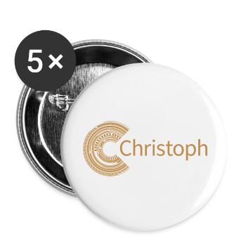 Pour Christoph - Lot de 5 petits badges (25 mm) - blanc - Devant
