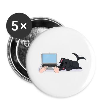 Un environnement de travail amusant avec notre mignon Staffy - Lot de 5 petits badges (25 mm) - blanc - Devant