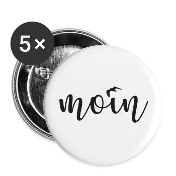 moin - Buttons klein 25 mm (5er Pack) - Weiß - Vorne