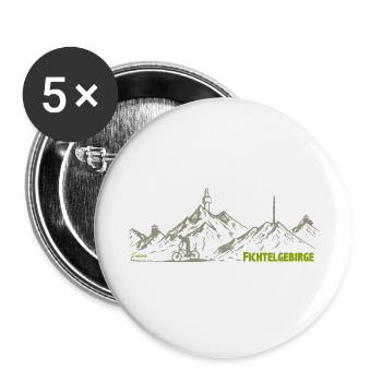 Fichtelgebirge drawing with Kösseine Schneeberg - Buttons small 1''/25 mm (5-pack) - white - Front