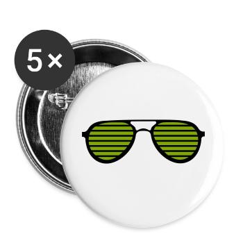 lunettes de soleil - Lot de 5 petits badges (25 mm) - blanc - Devant