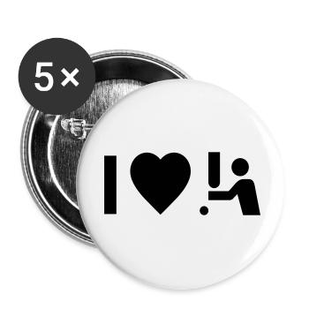 Cool "I Love Cricket" design for him and her - Buttons small 1''/25 mm (5-pack) - white - Front
