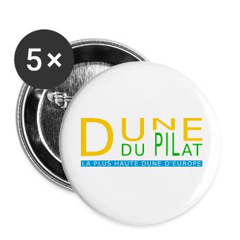 Dune du Pilat, la plus haute dune d'Europe - Lot de 5 petits badges (25 mm) - blanc - Devant