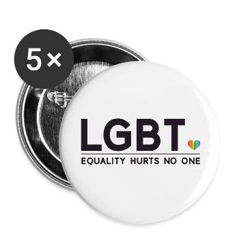 Pride Month - Equality Hurts No One - Buttons small 1''/25 mm (5-pack) - white - Front