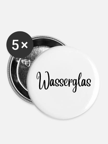 Wasserglas - Buttons klein 25 mm (5er Pack) - Weiß