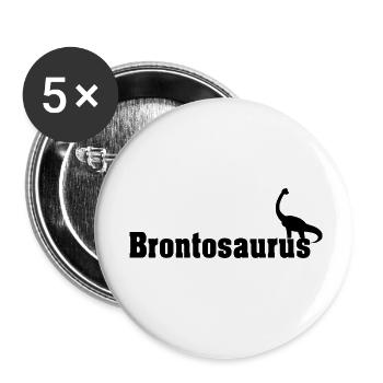 Brontosaurus - Buttons klein 25 mm (5er Pack) - Weiß - Vorne