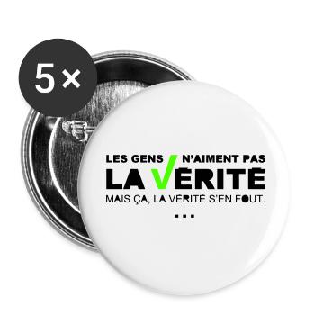 Vérité - Lot de 5 petits badges (25 mm) - blanc - Devant