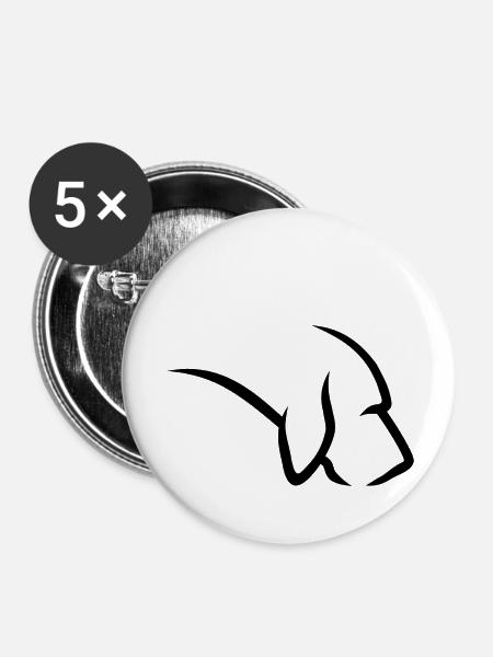 Bluthund - Fährtensuche - Fährtenhund - Buttons klein 25 mm (5er Pack) - Weiß