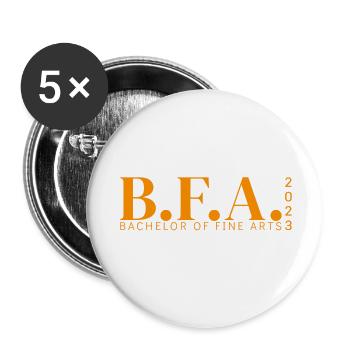 B.F.A. - BACCALAURÉAT EN BEAUX-ARTS 2023 - Lot de 5 petits badges (25 mm) - blanc - Devant