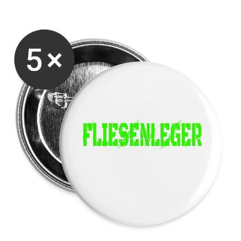 Fliesenleger Design - Buttons klein 25 mm (5er Pack) - Weiß - Vorne