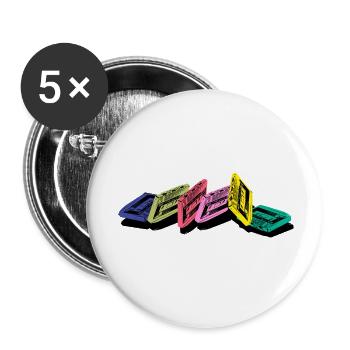 Kassette - Buttons klein 25 mm (5er Pack) - Weiß - Vorne