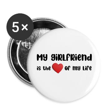 My girlfriend is the love - Lot de 5 petits badges (25 mm) - blanc - Devant