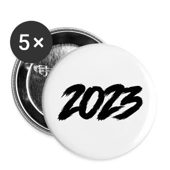 2023 - Buttons klein 25 mm (5er Pack) - Weiß - Vorne