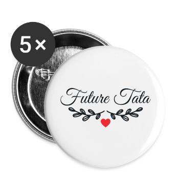 Future Tata - Cadeau Future Tante - Lot de 5 petits badges (25 mm) - blanc - Devant