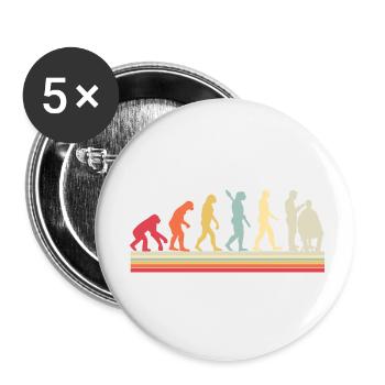 Barbier Evolution de Man Barbershop Coiffeur - Lot de 5 petits badges (25 mm) - blanc - Devant
