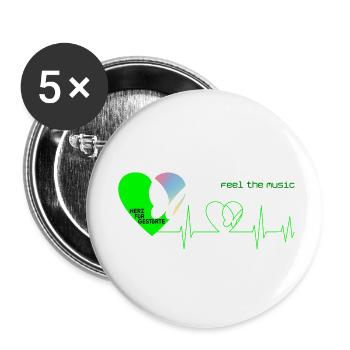 Herz fuer Gestoerte - feel the music - SL Edition - Buttons klein 25 mm (5er Pack) - Weiß - Vorne
