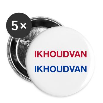 I LOVE PAYS-BAS Drapeau des Pays-Bas - Lot de 5 petits badges (25 mm) - blanc - Devant