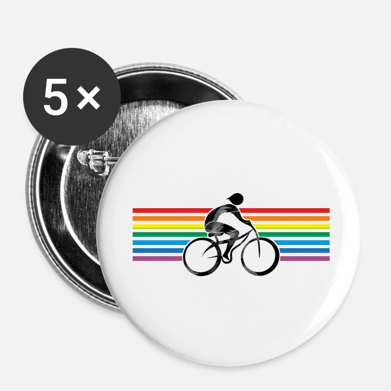 Cyclist - Buttons small 1''/25 mm (5-pack) - white