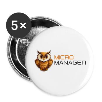 Micro Manager - Buttons small 1''/25 mm (5-pack) - white - Front