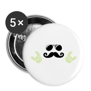 Visage froid - Lot de 5 petits badges (25 mm) - blanc - Devant