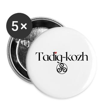 Tadig-kozh Triskell Fête grands-pères Breton - Lot de 5 petits badges (25 mm) - blanc - Devant