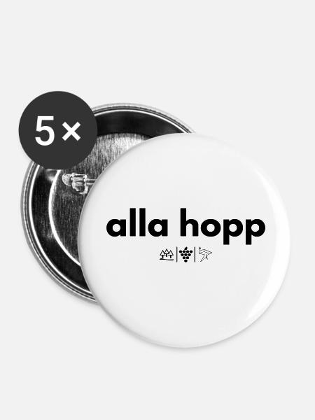 alla hopp - Buttons klein 25 mm (5er Pack) - Weiß