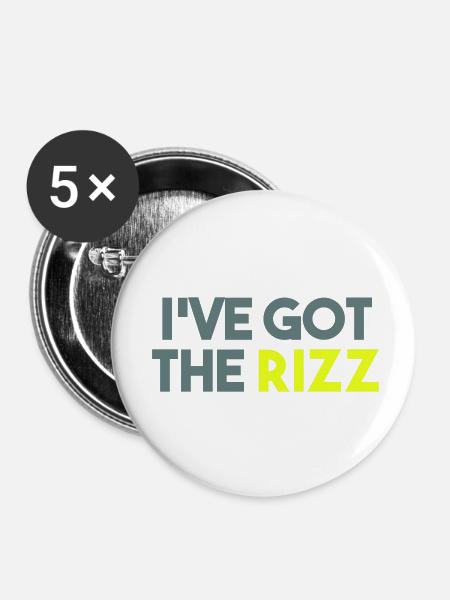 ICH HABE DEN RIZZ - Buttons klein 25 mm (5er Pack) - Weiß