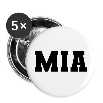 Nom - Mia - Lot de 5 petits badges (25 mm) - blanc - Devant